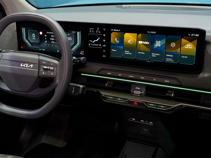 Ecrã panorâmico novo kia ev2